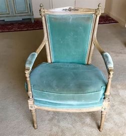 Hollywood Regency Velvet Chair