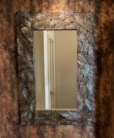 Silver and stone mirror