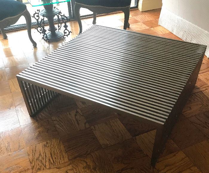 Stunning Stainless Steel MCM Cocktail Table