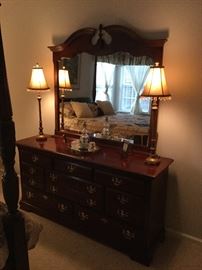 Nice wooden dresser with mirror