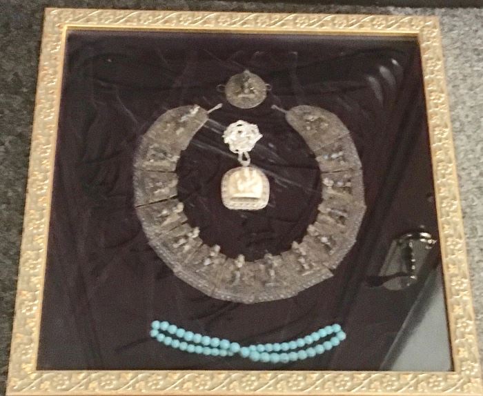 Framed Collar, Pendant and Beads