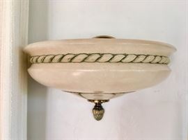 Carved Alabaster Light Sconces, (1 of 4 available)