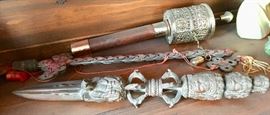 Prayer Wheel;  S.E. Asian Dagger