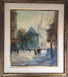 Sacre Coeur Basilica, signed by artist, oil, 20x23.
