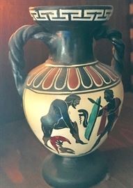 Gladiator Decorated Greek Vase