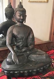 Seated Buddha, Patinated Metal