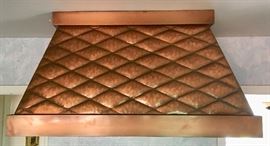 Custom Vent Hood, Diamond-Quilted Antiqued Copper