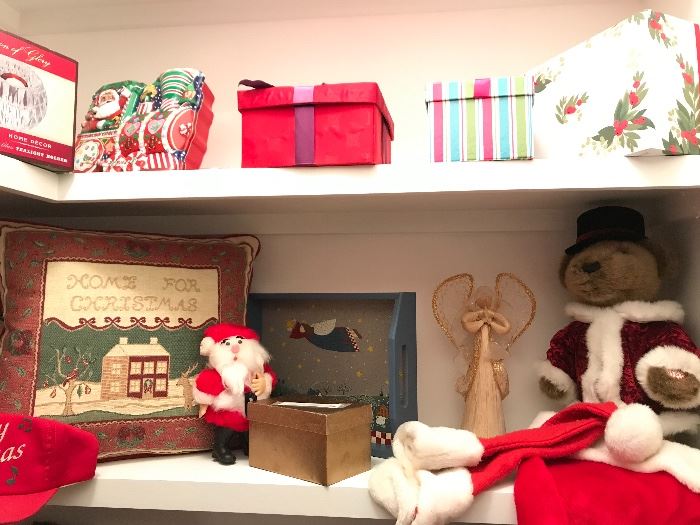 Santa is everywhere along with holiday colors and items for everyone