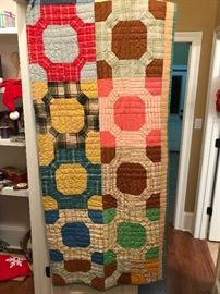 Beautiful and colorful vintage quilt. Hand stitched and in excellent condition. Great colors with little fading. Kept in a cedar chest for years