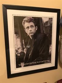 black and white photo to give your room a fun look James Dean