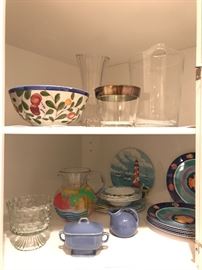 the kitchen has a great collection of contemporary and vintage pieces