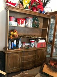 #47	One-piece F.P. China cabinet w/ 3 drawers, 2 doors, open shelf 60x15x73	 $65.00 	