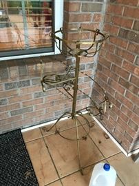 #61 Brass spiral plant stand, 37 inches tall $40.00