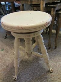 Antique Piano stool with ball and claw feet