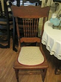 1 of 3 Antique Pressed Back Chairs