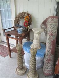 Turned columns, antique stand, more