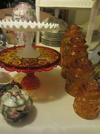 Moon and Stars, including Amberina Cake Stand