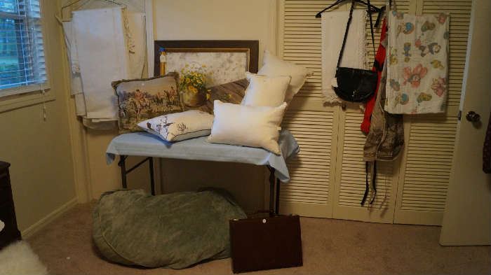 pillows, table cloths, wall decor