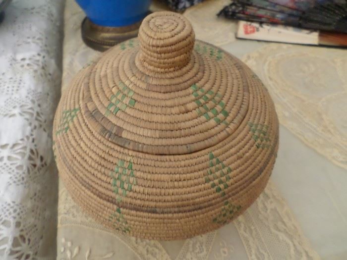 Vintage Alaskan Handmade Basket-signed