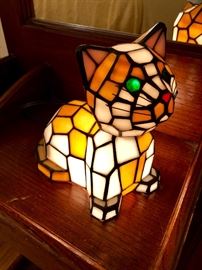 Stained Glass Cat Lamp/Nightlight 