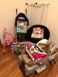 Assorted Strollers, Car Seats, Child Proofing Items, Papasan, Toys & More