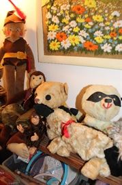 Vintage Stuff Animals, Steiff Little Monkey Sitting In Front