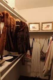 Mink Shoulder Wrap, Short Fur Coat, Vintage Long Gown, Purses, Gloves, Shoes And A Little More
