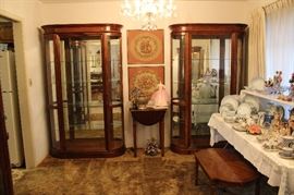 Beautiful Display Cases. We have nine display cabinets throughout the house. We have three large like these, 4 large oak, and two smaller, but same height: oak and cherry.