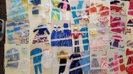 A Small Sampling Of Barbie Clothes (We have them taped to paper so you can see them better!) MANY to Choose From!