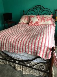 Double bed with ironwork detail