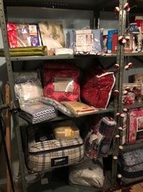 Loads of  brand new bedding curtains, chair covers in the packaging!