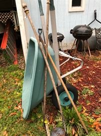 Wheelbarrow and other lawn equipment