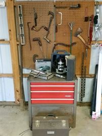 Craftsman tools chest and assorted tools