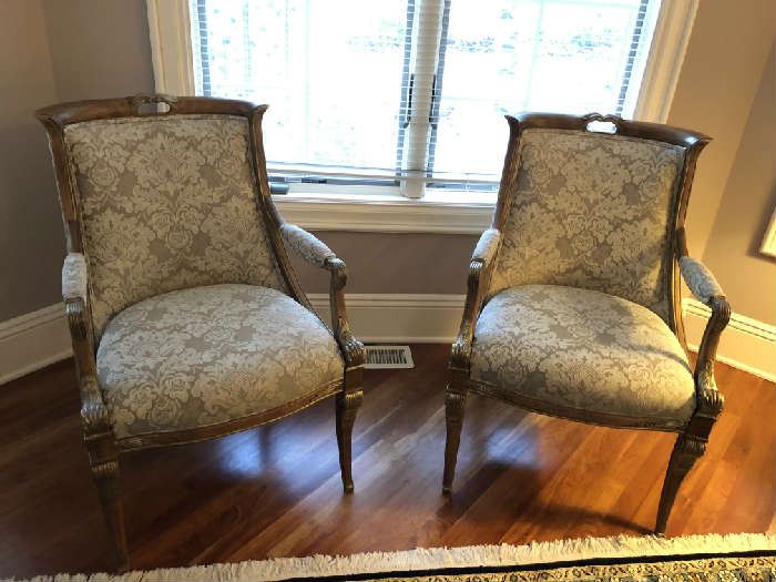  Pair Gilded Empire style KLISMOS chairs 