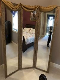 3 Fold Floor Length Gilded Mirror