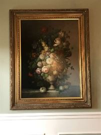 ART: Classical style floral still life  ~ 59" x 49"