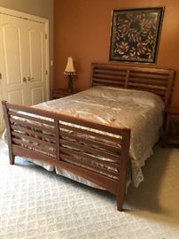 Nicholas and Stone Mission Style 3pc bedroom set/ queen sleigh bed and 2 night tables