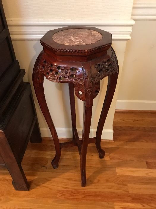 Carved Rosewood plant stand