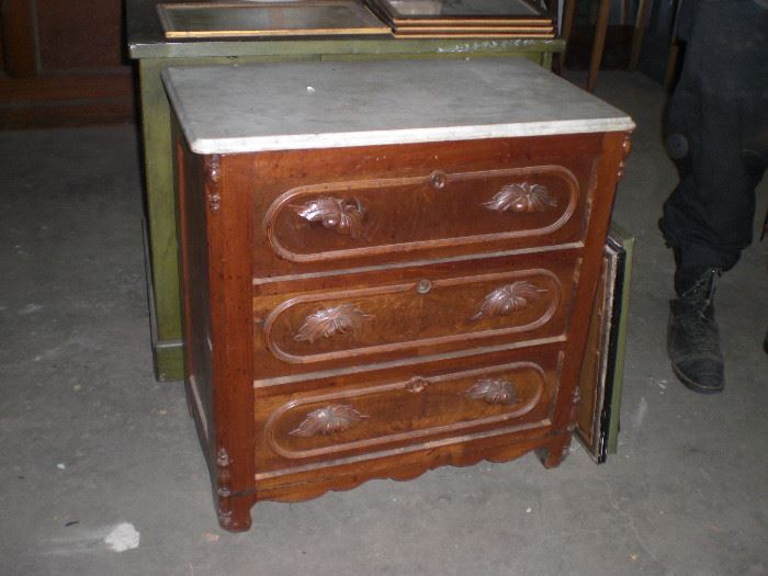 marble top 3 drawer chest