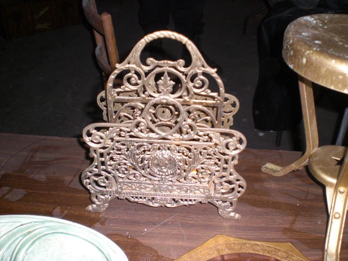ornate brass mail rack