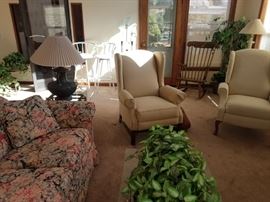 These two Wingback chairs are also recliners.