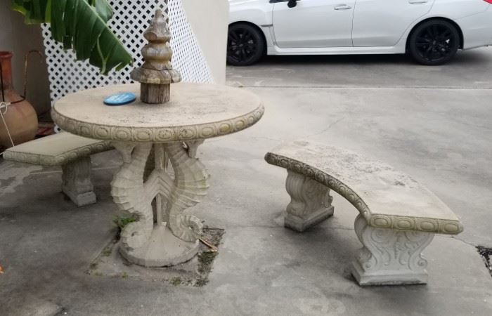 we have several of these cement tables with benches