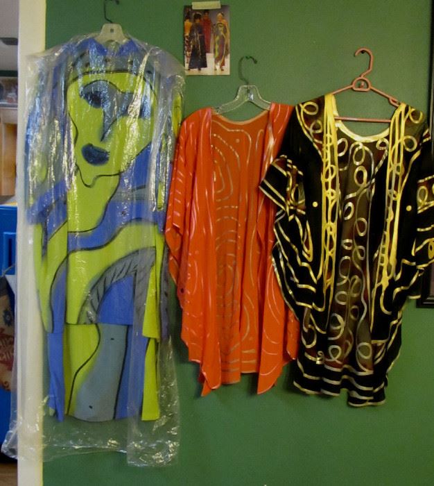 Internationally Famous New Orleans Designer Ray Cole's hand painted dresses. 