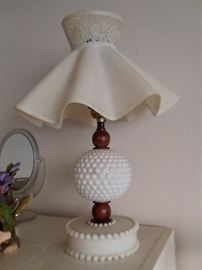 Milk glass lamp