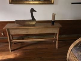 Unique bench with crank handle at end -? function