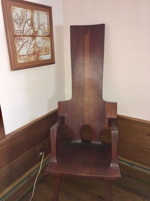 Vintage hand crafted chair made by student at Rhode Island School of Design -beautifully made !