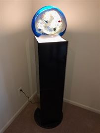 Murano Aquarium Sculpture Signed by Elio Raffaeli - RARE-JUMBO SIZE - 15"x16" on lighted pedestal