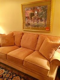 This sofa is a very neutral tan and as clean as can be! (I just can’t get the color right in the photos!)