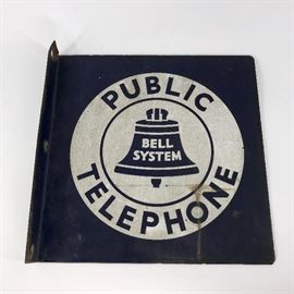 Vintage Bell Public Telephone Sign https://ctbids.com/#!/description/share/66213