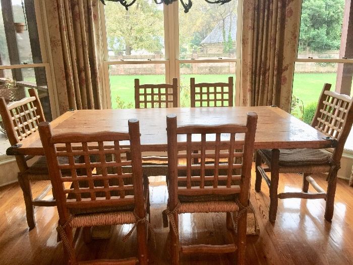 Rustic Dining table with 6 chairs